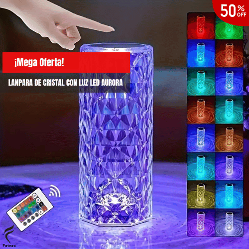 Lámpara Cristal Aurora 16 Colores