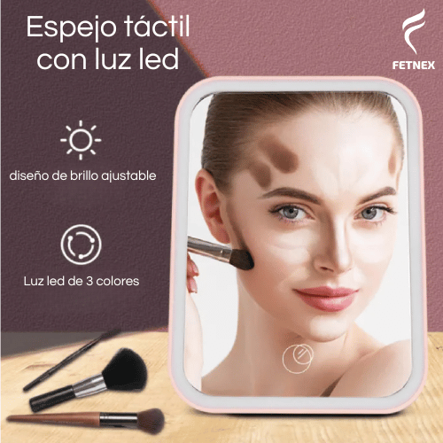 Mini Espejo Iluminado Tactil Luz Led