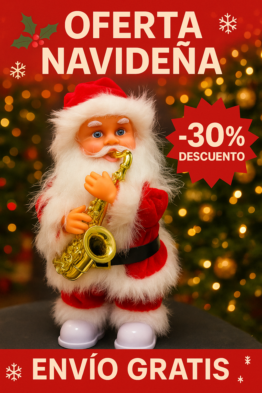 Santa toca Saxofón Navideño