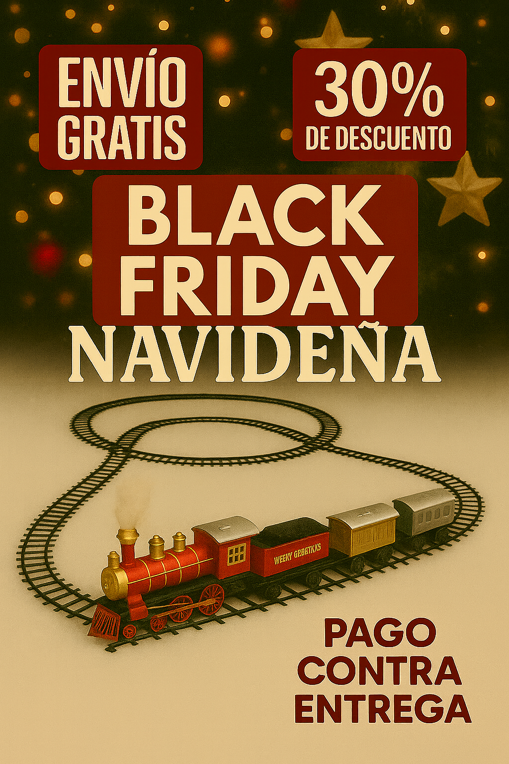 Tren Navideño Clasico Luces & Sonido y con humo 1