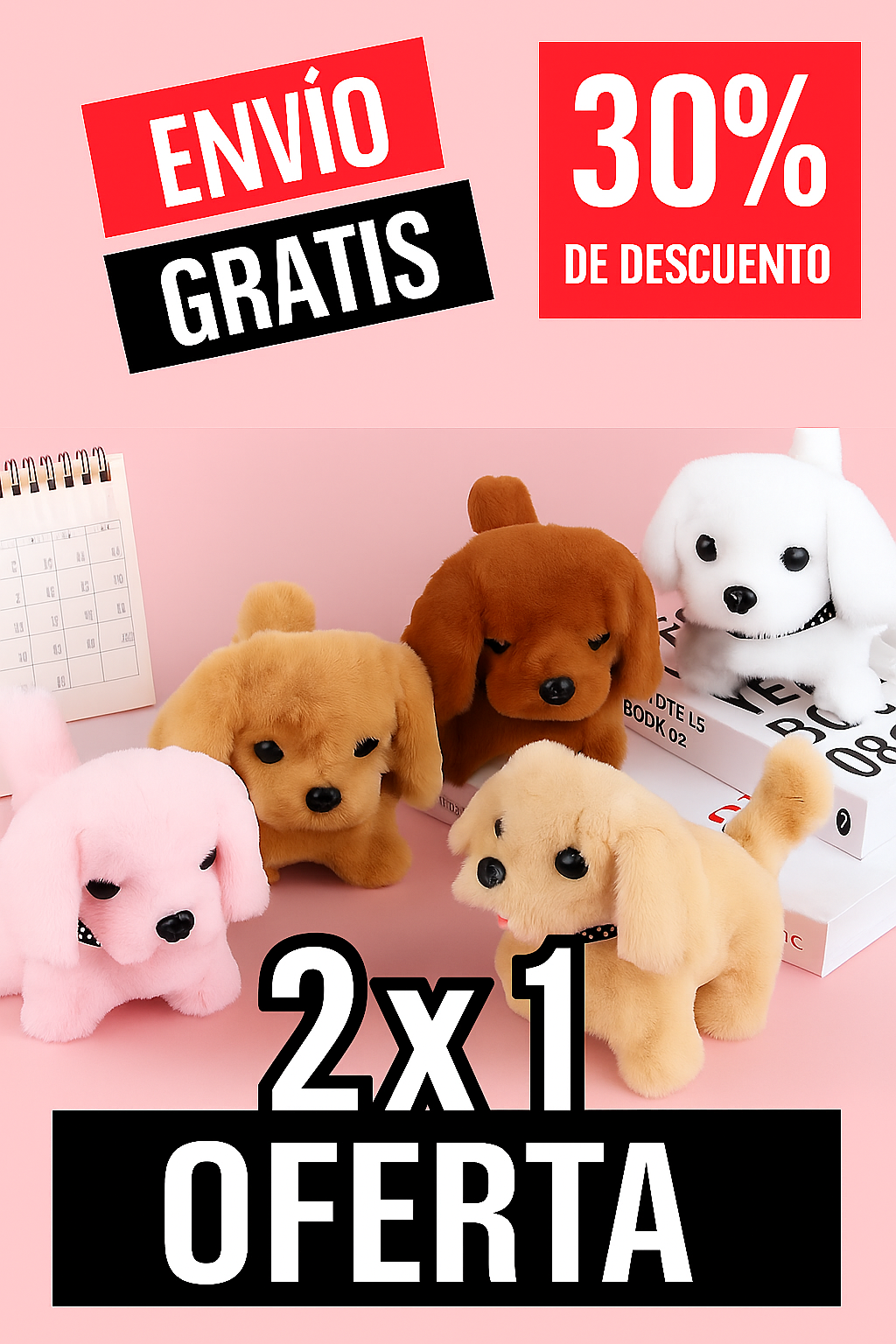 PELUCHE PERRITO CAMINANTE -2x1